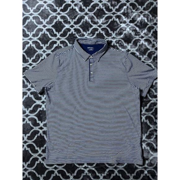 UNTUCKit Polo Mens Extra Large XL Striped Blue & White Soft Pima Cotton - Picture 2 of 6